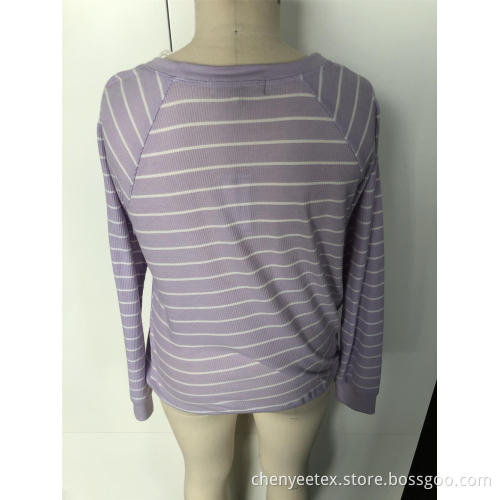 Splicing striped long sleeves